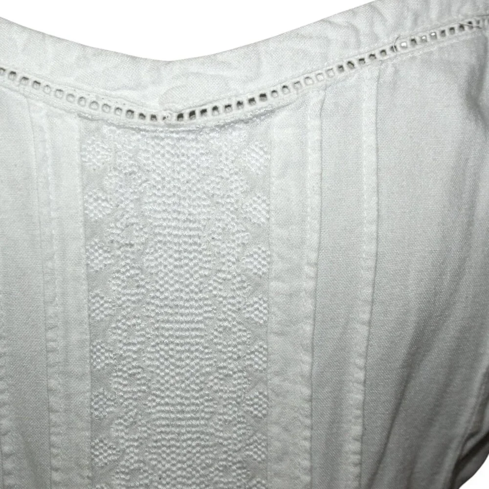 OLD NAVY White Sundress Sz XL Embroidered Midi Dress Wedding Beach Vacation - Picture 3 of 12